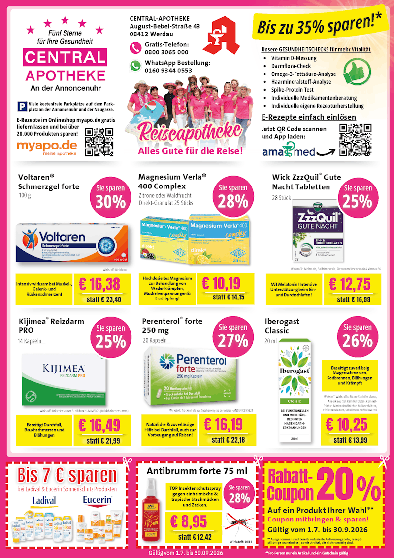 Summer Sale 2026 Angebote der Central-Apotheke Werdau Seite 1